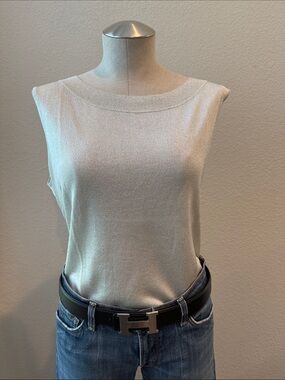 LOFT Shimmering Silver Tank Top